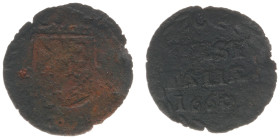 Baronie Reckheim - Reckheim imitaties - Duit 1660 as an imitation of West-Friesland (PW R 30.1 /R) - 'WEST/FALIAE/1660' - G/VG / rare