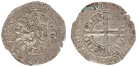 Rummen - Arnold d'Oreye (1355-1370) - Leeuwengroot ND (Lucas 4 / VanHoudt G2007 / VdCh. 23.4) - 2.83 gram - Obv. Rampant lion + 'MONETA RVMEN' / Rev. ...