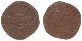 Abdij Thorn - Anna van der Marck (1604-1631) - Oord 1614 variety in legend (CNM 2.42.47 / PW 9607 R) - VF - rare