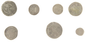 Dutch Provincial in boxes - Small box coins Northern/Southern Netherlands: X-Stuivers Holland (2), Daalders West-Friesland (2), Florijn Kampen (1), Pa...
