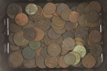 Dutch Provincial in boxes - Small box copper coinage including (VOC) Duiten/Oorden (70) + (½) Centen (25), etc. - Total approx. 95 pcs.