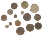 Dutch Provincial in boxes - Small box Dutch medieval/provincial coinage among which Deniers, Oorden, etc.