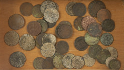 Dutch Provincial in boxes - Small collection Dutch provincial copper coinage among which Duiten, Oorden, etc. in poor condition - Total approx 45 pcs.