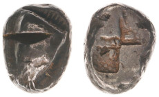 Asia Minor - Paphlagonia - Sinope - AR Drachm (480-450 BC, 5.90 g) - Head of eagle to left, dolphin below / Quadripartite incuse square (S. 3688) - a....