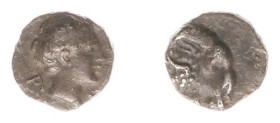 Asia Minor - Caria - Kasolaba - AR Hemiobol (c. 410-390 BC, 0.35 g) - Young male head right / Head of am right (SNG Keckman 883-902) - VF