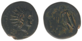 Asia Minor - Lycia - Arykanda - AE18 (2nd century BC, 5.33 g) - Radiate head of Sozon(?) right / Apollo standing left with bow, resting on column to r...