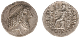 Characene - Attambelos I (47-24 BC) - AR tetradrachm (15.47 g.), Charax-Spasinu mint, dated SE 275 (= 38/37 BC), diademed and bearded head r., rev. ΒΑ...