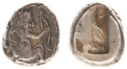 Persia - Achaemenid Empire - Time of Xerxes II to Darios II - AR Siglos (Sardes c. 420-350 BC, 5.50 g) - Persian king or hero with quiver over shoulde...