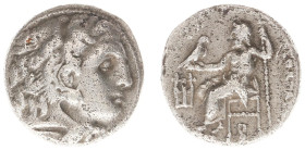 Macedonian Kingdom - Alexander III (336-323 BC) - AR Drachm (Kolophon, 3.98 g) - Head of Herakles right clad in lion's skin / Zeus enthroned left, bes...