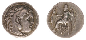 Macedonian Kingdom - Alexander III (336-323 BC) - AR Drachm (Kolophon, under Lysimachos, c. 300 BC, 4.16 g) - Head of youthful Herakles to right, wear...