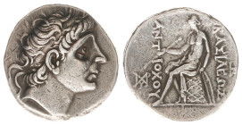 The Seleukid Kingdom - Antiochos II (261-246 BC) - AR Tetradrachm (Seleukeia on the Tigris, 17.03 g) - Diademed head right / Apollo seated left on omp...