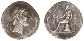 The Seleukid Kingdom - Antiochos II (261-246 BC) - AR Tetradrachm (uncertain mint, 16.42 g) - Diademed head right / Apollo, testing arrow and resting ...