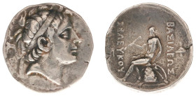 The Seleukid Kingdom - Seleukos III Keraunos (226-223 BC) - AR Tetradrachm (Apameia16.59 g) - Diademed bust right / Apollo seated to left on omhalos, ...