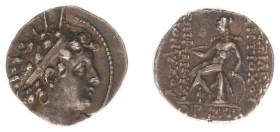 The Seleukid Kingdom - Antiochos VI Dionysos (145-142 BC) - AR Drachm (Antioch SE 170 (143-142 BC), 4.08 g) - Radiate and diademed head right / Apollo...