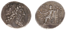The Seleukid Kingdom - Demetrios II Nikator (129-126 BC) - Second Reign - AR Tetradrachm (Antioch 129-125 BC, 16.41 g) - Diademed and bearded head rig...