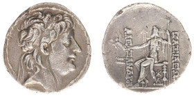 The Seleukid Kingdom - Alexander II Zabinas (128-123 BC) - AR Tetradrachm (Antioch, 16.25 g) - Diademed head right / Zeus Nikephoros enthroned to left...