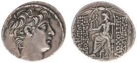 The Seleukid Kingdom - Antiochos X (94-92 BC) - AR Tetradrachm (Antioch, 15.73 g) - Diademed head right / Zeus Nicephoros enthroned to left holding Ni...