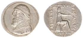 The Parthian Kingdom - Mithradates II (123-88 BC) - AR tetradrachm (16.07 g.). Seleukeia on the Tigris mint. Bare-headed bust left with medium beard w...