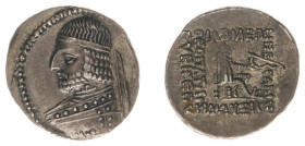 The Parthian Kingdom - Orodes I (80-77 BC) - AR drachm (4.09 g.). Ekbatana mint. Bare-headed bust left with short beard wearing diadem / Archer seated...