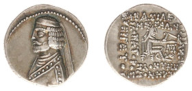 The Parthian Kingdom - Phraates III (ca. 70-58 BC) - AR drachm (4.09 g.). Mitradatkert mint. Bare-headed bust left with short beard wearing diadem, sp...