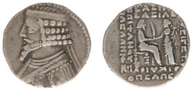 The Parthian Kingdom - Phraates IV (38-2 BC) - AR tetradrachm (14.65 g.), Seleukeia on the Tigris mint, Bare-headed bust left with royal wart on foreh...