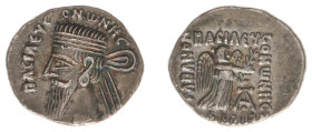 The Parthian Kingdom - Vonones I (AD 8-12) - AR drachm (3.96 g.). Bare-headed bust left, medium pointed beard, wearing diadem, legend BAΣIΛEΩΣ ΟΝΩΝΗΣ ...