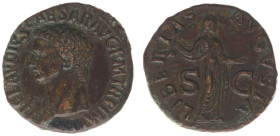 Roman Imperial Coinage - Claudius (41-54) - AE As (Rome c. AD 50-54, 8.74 g) - TI CLAVDIVS CAESAR AVG PM TRP IMP PP Bare head left / LIBERTAS AVGVSTA ...