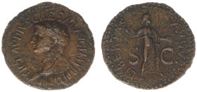 Roman Imperial Coinage - Claudius (41-54) - AE As (Rome c. AD 50-54, 9.78 g) - TI CLAVDIVS CAESAR AVG PM TRP IMP PP Bare head left / LIBERTAS AVGVSTA ...