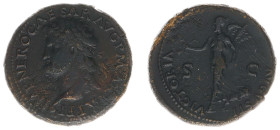 Roman Imperial Coinage - Nero (54-68) - AE Dupondius (Lugdunum c. AD 66, 15.33 g) - IMP NERO CAESAR AVG P MAX TR PPP Laureate head left with globe at ...