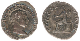 Roman Imperial Coinage - Vitellius (69) - AR Denarius (Rome late April-20 December AD 69, 2.7 g) - A VITELLIVS GERM IMP AVG TRP Laureate head right / ...