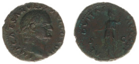 Roman Imperial Coinage - Vespasianus (69-79) - AE As (Rome AD 76, 8.87 g) - Laureate head right / AEQVITAS AVGVST Aequitas standing left, holding scal...