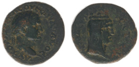 Roman Imperial Coinage - Vespasianus (69-79) - Pontos / Amaseia - AE22 (9.31 g) - Laureate head right / Veiled city goddess with mural crown right (RP...