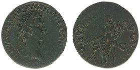 Roman Imperial Coinage - Nerva (96-98) - AE Dupondius (Rome AD 97, 11.98) - IMP NERVA CAES AVG P M TR P II COS III P P Radiate head right / FORTVNA AV...