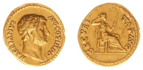 Roman Imperial Coinage - Hadrianus (117-138) - AV Aureus (Rome AD 134-138, 7.46 g) - HADRIANVS AVG COS III PP Bare head right, drapery on far shoulder...