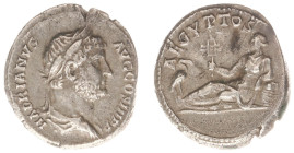 Roman Imperial Coinage - Hadrianus (117-138) - AR Denarius (Rome c. AD 134-138, 3.33 g) - 'Travel series' issue - HADRIANVS AVG COS III PP Bare head r...