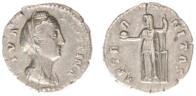 Roman Imperial Coinage - Faustina Mater - AR Denarius (Rome, 2.90 g) - DIVA FAVSTINA Draped and veiled bust right / AETERNITAS Fortuna standing front,...