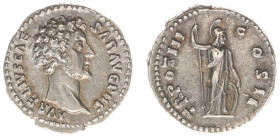 Roman Imperial Coinage - Marcus Aurelius (161-180) - AR Denarius (Rome AD 148-49, 3.46 g) AVRELIVS CAESAR AVG PII F, youthful bare head, with short be...