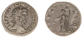 Roman Imperial Coinage - Septimius Severus (193-211) - AR Denarius (Laodicea AD 198-202, 2.86 g) - Laureate head right / LIBERTAS AVGG Libertas standi...