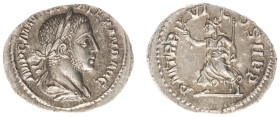 Roman Imperial Coinage - Severus Alexander (222-235) - AR Denarius (Rome AD 227, 2,71 g) IMP C M AVR SEV ALEXAND AVG laureate and draped bust right / ...