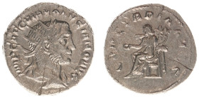 Roman Imperial Coinage - Volusianus (251-253) - AR Antoninianus (Rome, 4.63 g) - Radiate, draped and cuirassed bust right / Concordia enthroned left h...