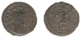 Roman Imperial Coinage - Gallienus (253-268) - BI Antoninianus (Antioch AD 267, 3.68 g) - Radiate and cuirassed right / LVNA LVCIF Diana Lucifera adva...