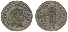 Roman Imperial Coinage - Maximianus (285-310) - AE Follis (Kyzikos c. AD 297-299, 9.66 g) - IMP C M A MAXIMIANVS PF AVG Laureate bust right / GENIO PO...
