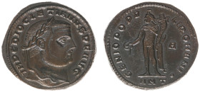 Roman Imperial Coinage - Diocletianus (284-305) - AE Follis (Antiochia, 9.40 g) - Laureate head right / Genius with patera and cornucopiae (ANT. in ex...