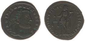 Roman Imperial Coinage - Maximianus (285-310) - Bill. Follis (Ticinum 300-303, as Caesar under Diocletianus 293-305, 9.90 gm.) - Laureate head right /...