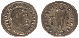 Roman Imperial Coinage - Maximinus Daia (305-313) - AE Follis (Alexandria, 6.77 g) - Laureate bust right / GENIO CAESARIS Genius standing left with pa...