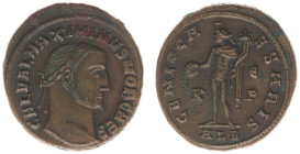 Roman Imperial Coinage - Maximinus Daia (305-313) - Bill. Follis (Alexandria 308-310, 7.22 gm.) - Laureate head right / Genius standing left (RIC 100a...