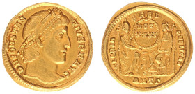 Roman Imperial Coinage - Constantius II (324-361) - AV Solidus (Antioch AD 355-361, 4.39 g) - CONSTANTIVS PF AVG Pearl-diademed head facing right / GL...