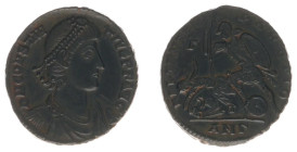 Roman Imperial Coinage - Constantius II (324-361) - AE Centenionalis (Antioch, 3rd officina, AD 350-355, 5.07 g) - DN CONSTANTIVS PF AVG Pearl-diademe...