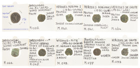 Ancient coins in lots - Greek / Hellenistic coinage - Judaea -A lot with appr. 10 AE Prutahs, mostly described and in lower grades