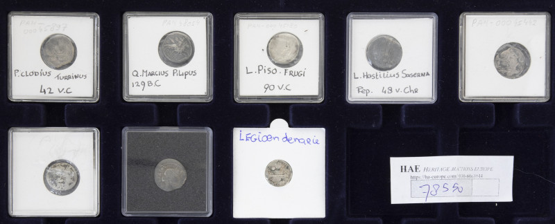 Ancient coins in lots - Roman coinage - A small collection of Roman Republican D...